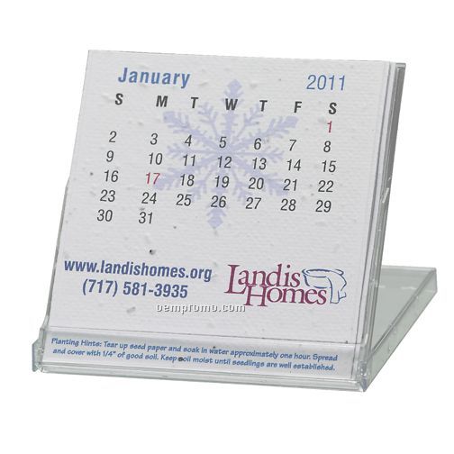 Seeded Paper Stand Up Desk Calendar (3 3/4"X3 1/2"),China Wholesale