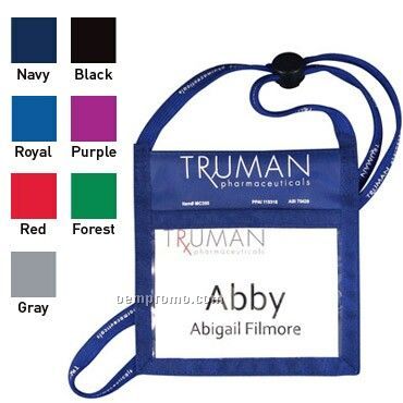 Small Sponsor's Choice Neck Wallet W/ Printable Lanyard - 1 Color