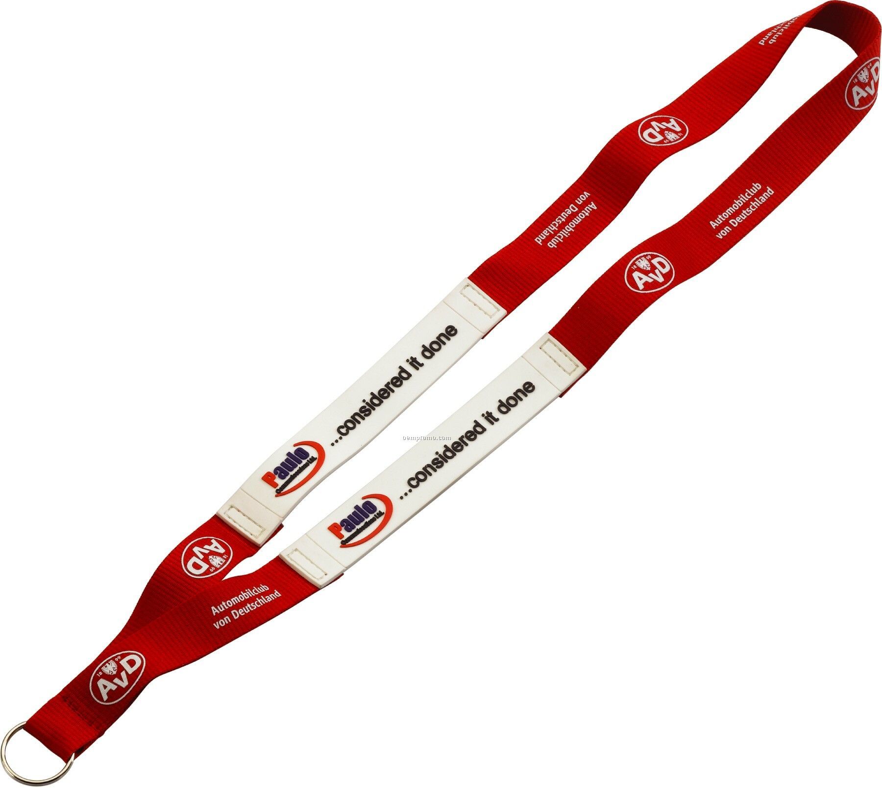 3/4" Imported Pvc Patch Polyester Lanyard W/ Sewn Split Ring