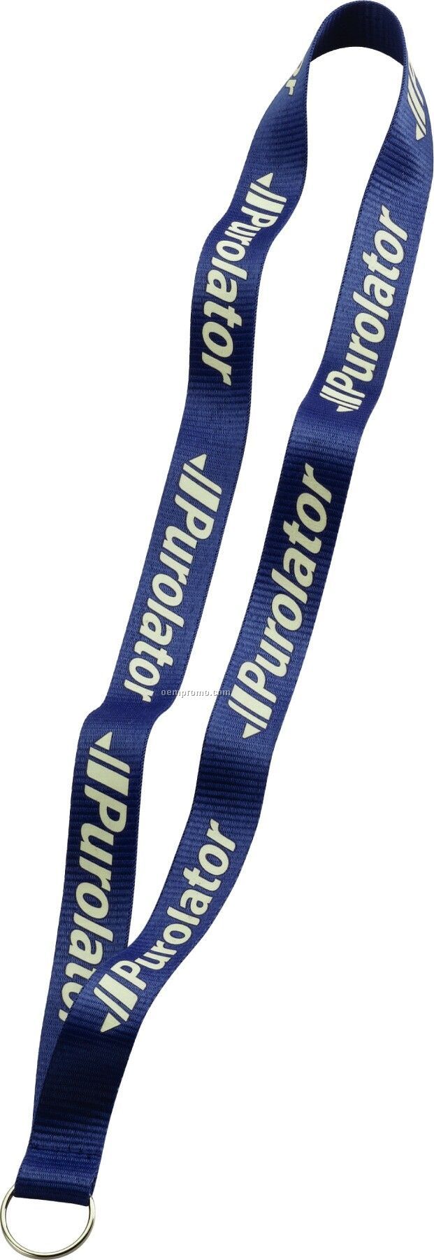 3/4" Imported Polyester Glow Imprint Lanyard W/ Sewn Split Ring