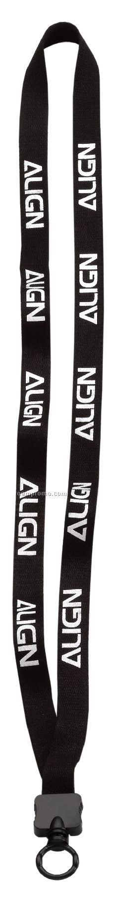 1/2" Bamboo Lanyard With Plastic Clamshell & O-ring