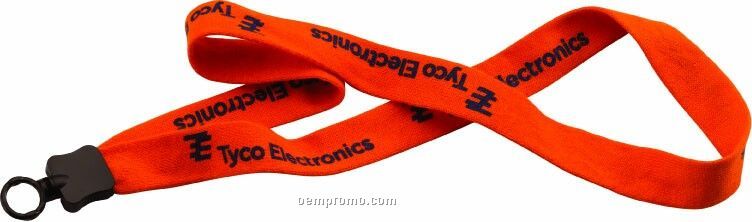 1" Knitted Cotton Lanyard With Plastic Clamshell & O-ring