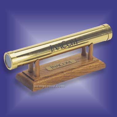 Brass Kaleidoscope W/ Solid Wood Stand