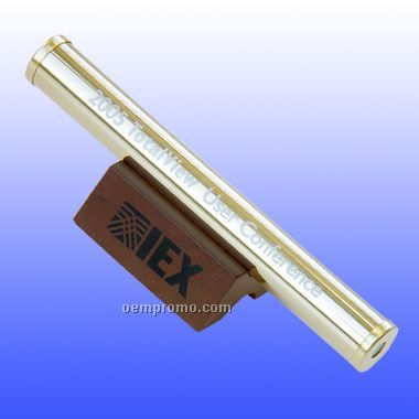 Gold Plated Pocket Kaleidoscope W/ Wood Stand