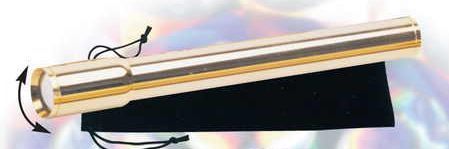 5-1/4"X5/8" Gold Plated Brass Kaleidoscope W/ Rotating Chamber (Screened)