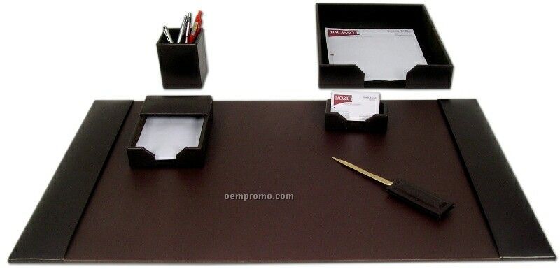 Brown 6-piece Econo-line Leather Desk Set