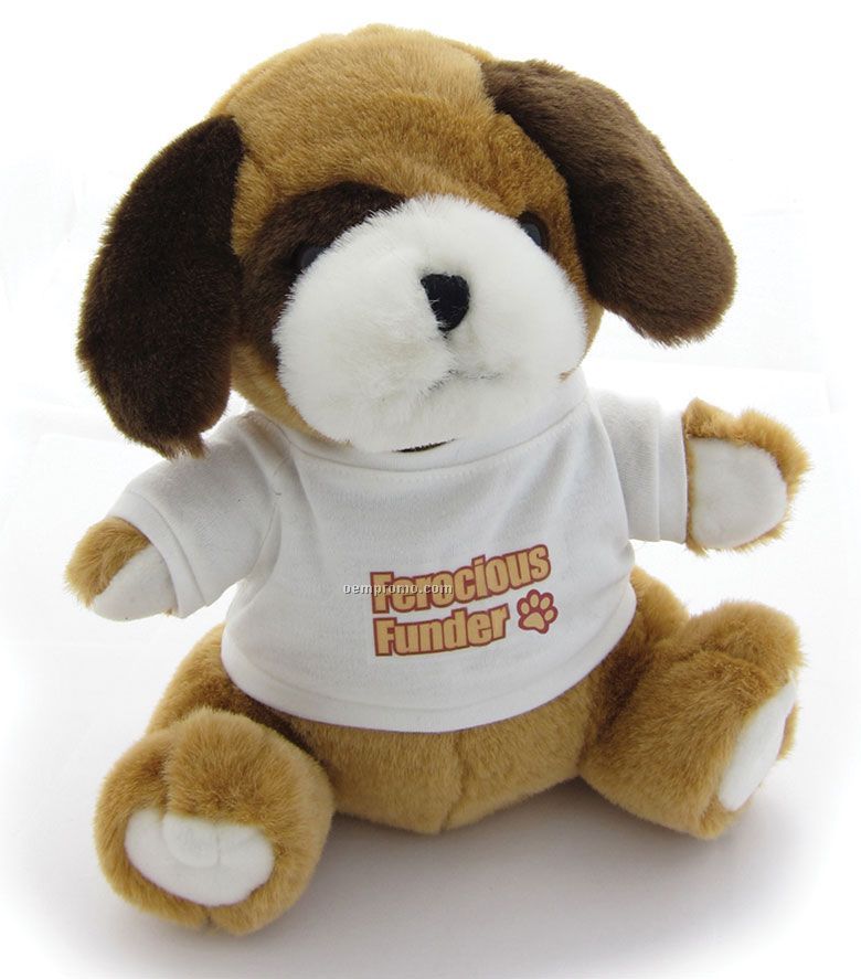 Sitting Plush Dog With Shirt (9")