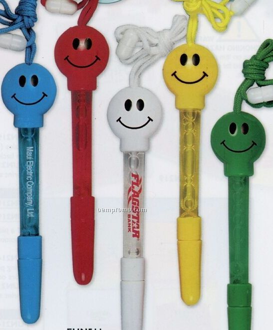 Smile Bubble Pen W/ Break Away Lanyard