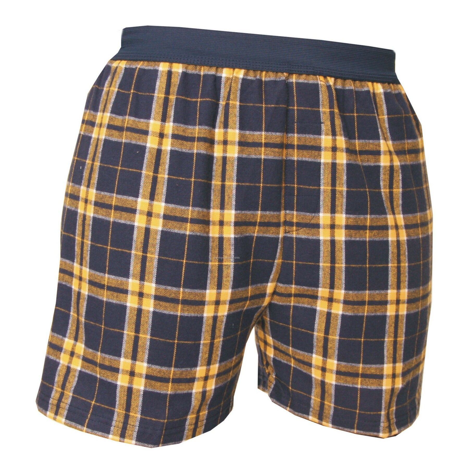 Youth Navy Blue/Gold Plaid Classic Boxer Short