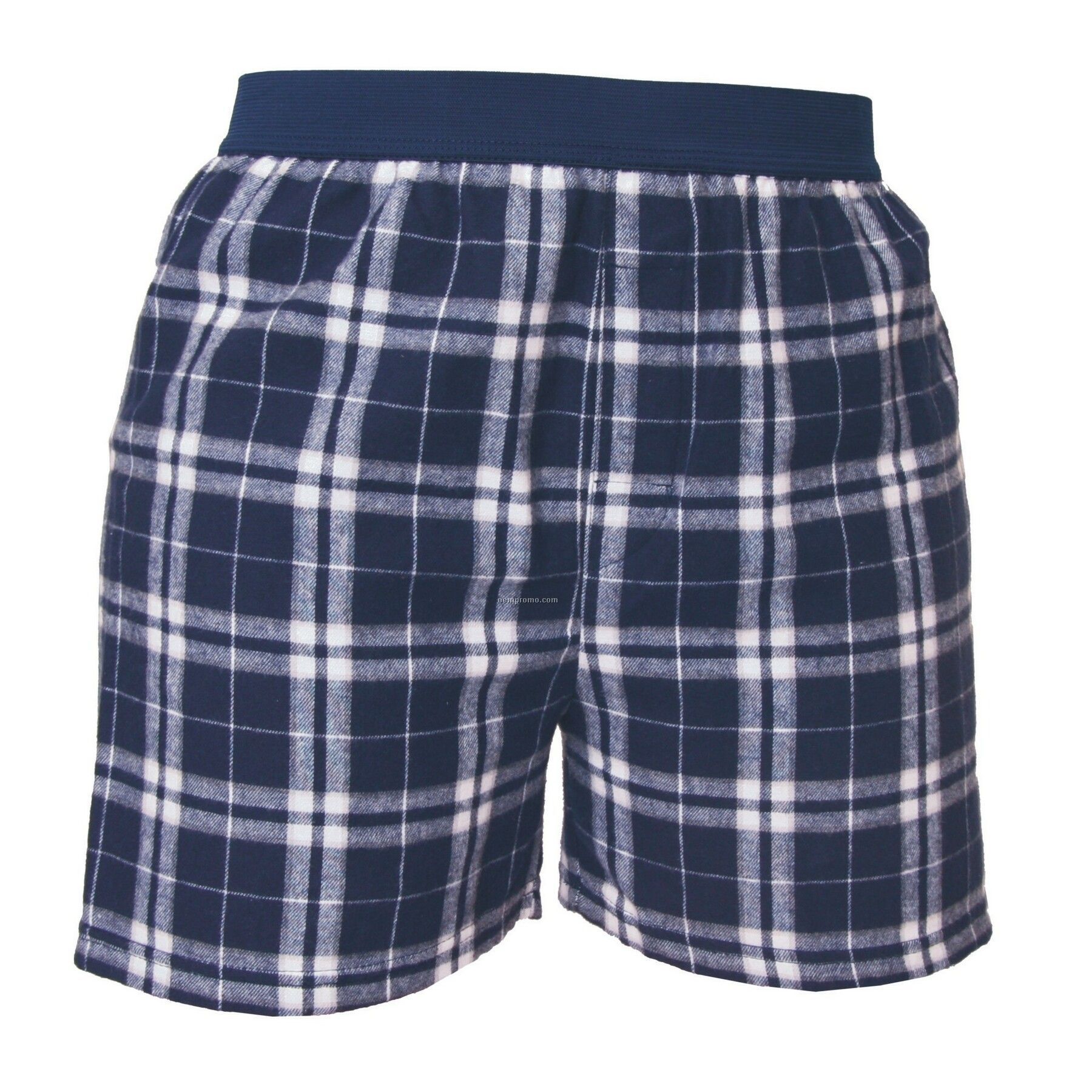 Youth Navy Blue/Silver Plaid Classic Boxer Short