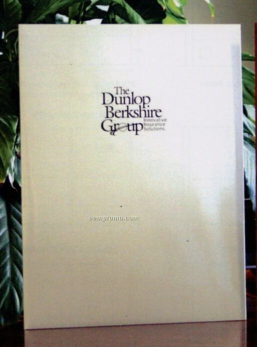 Style H Standard White Paper Super Capacity Foil Stamped Pocket Folder