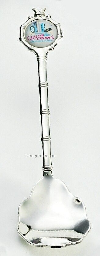 Scalloped Sugar Spoon W/ Photoemblem Insert