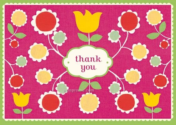 Folk Floral Thank You Notes