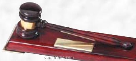 Women's Deluxe Rosewood Piano Finish Gavel Set W/ Presentation Case