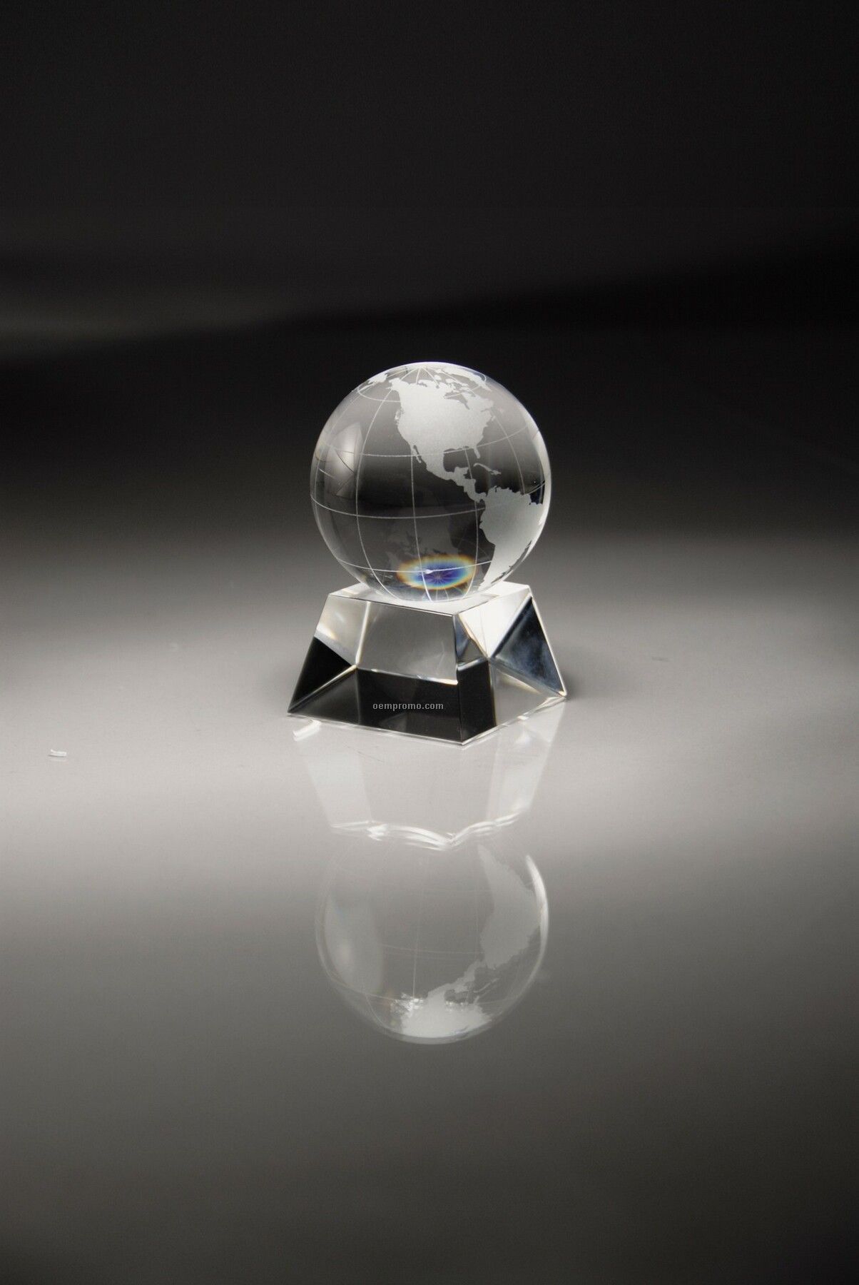 Crystal Globe On Crystal Base - 3.5