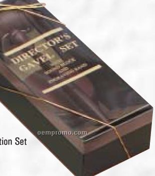 Directors Presentation Gavel Set W/ Sound Block & Engraving Band