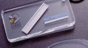 Lucite Rectangle Key Chain (1 7/8"X3/4"X1/4")