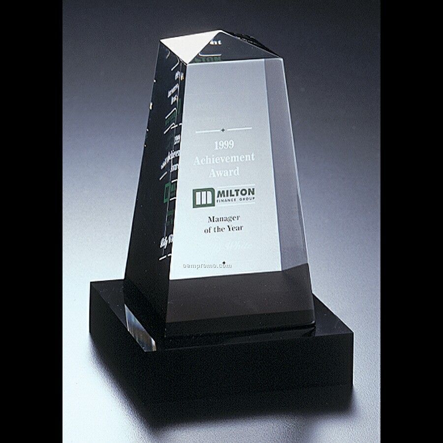 Lucite Obelisk Award W/ Base