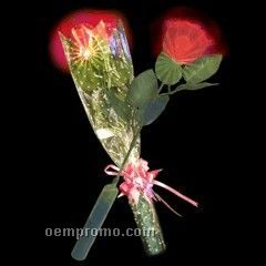 Red Light Up Rose W/ Red LED