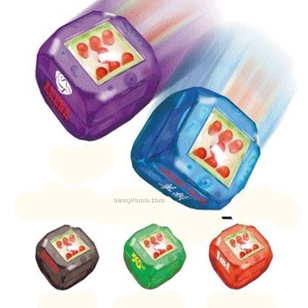 Black Light Up Dice W/ Sound & Red LED