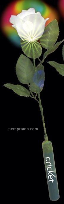 14" White Light-up Silk Roses