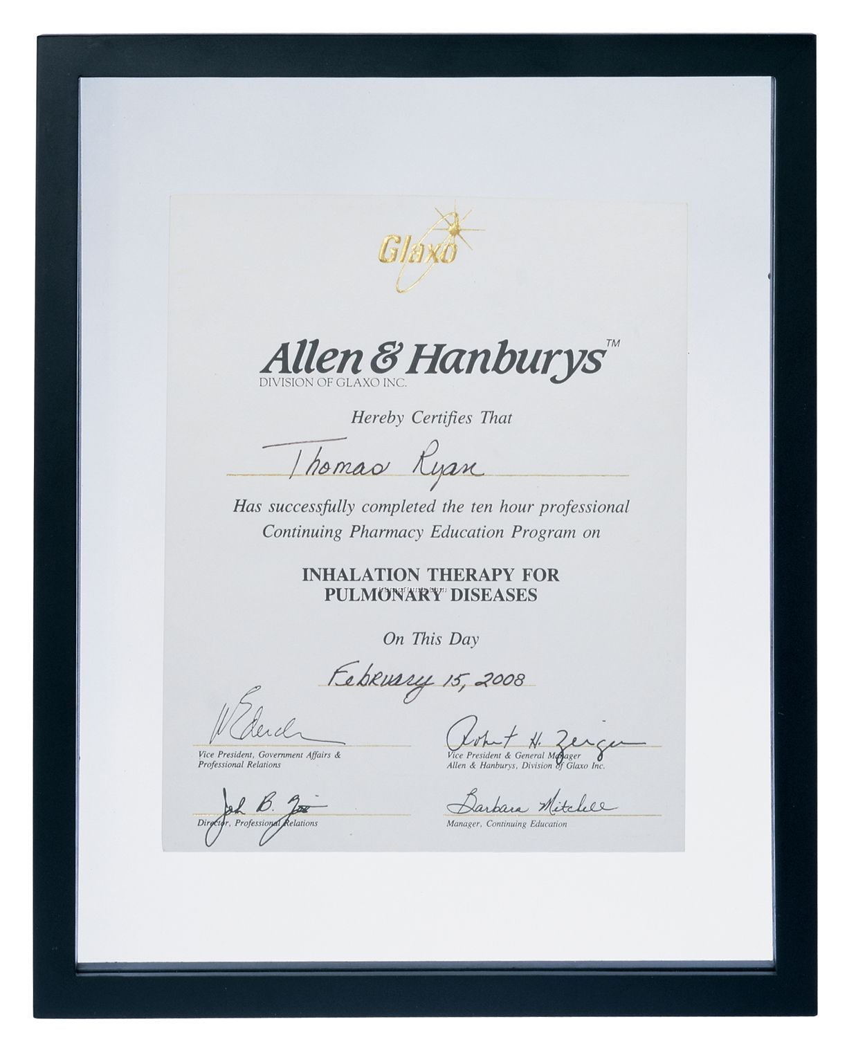 University Black Wood Certificate Frame