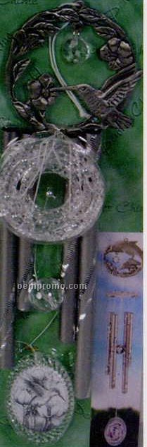 18" Pewter Hummingbird Wind Chime