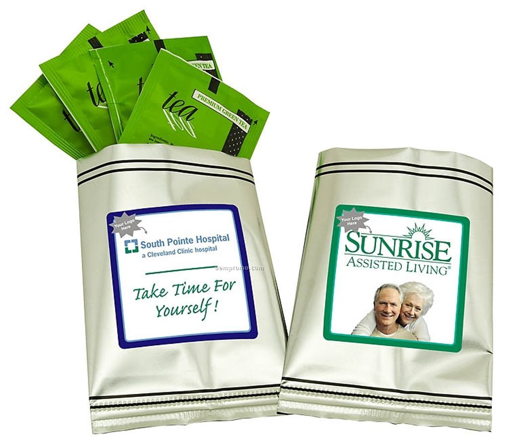 Healthcare Green Tea Sampler W/ Silver Foil Packaging (Printed Label)