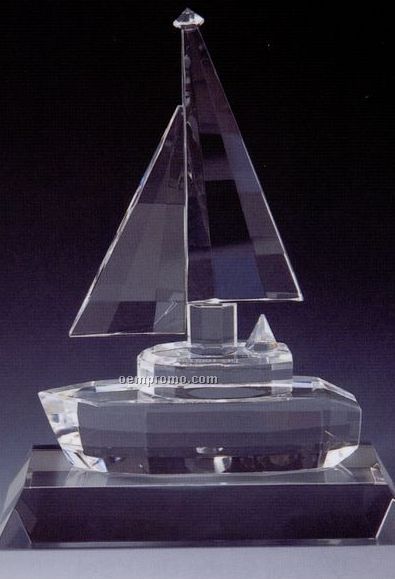 Sail Boat Set W/ Base (6-3/8"X4-1/2"X1-1/2")