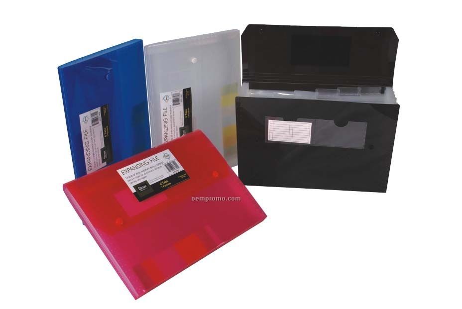 Translucent Black Expanding File With 7 Pockets