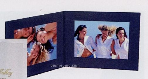 Black Horizontal Double-sided Portrait Folder (4"X6")