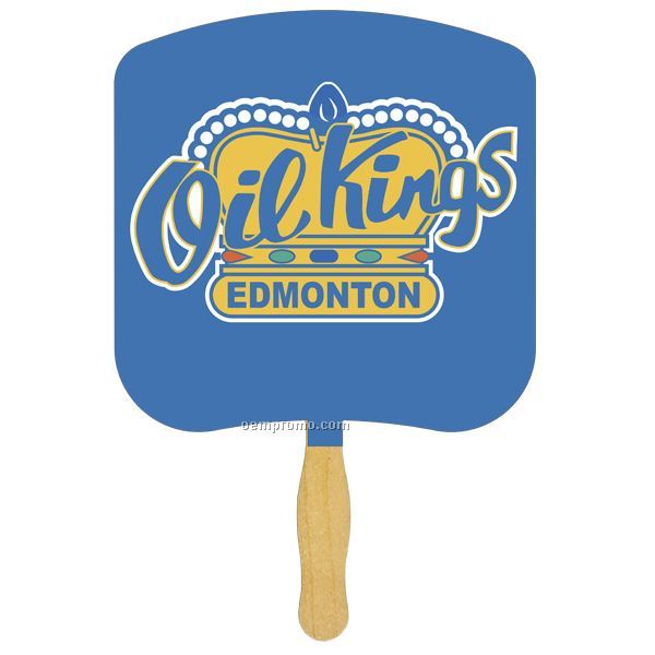 Bread Slice Glued Hand Fan (1 Side/ 1 Color Imprint)