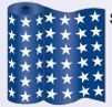 Printed Bunting - Blue/White Stars (18"X300')