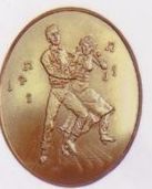Square Dancer High Relief Medallion Bolo Tie