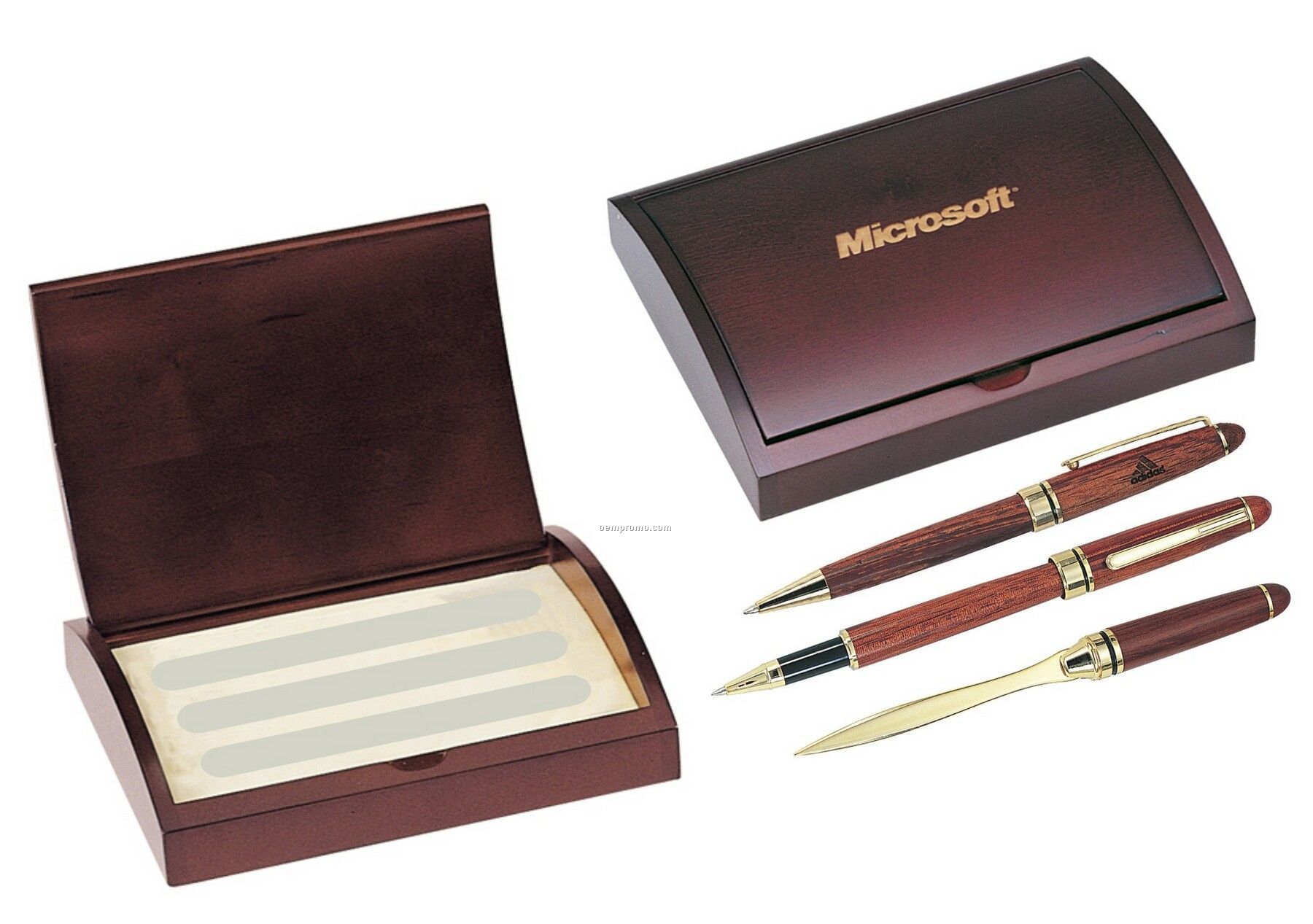 Rosewood Ball Point Pen, Roller Ball Pen And Letter Opener Gift Set,