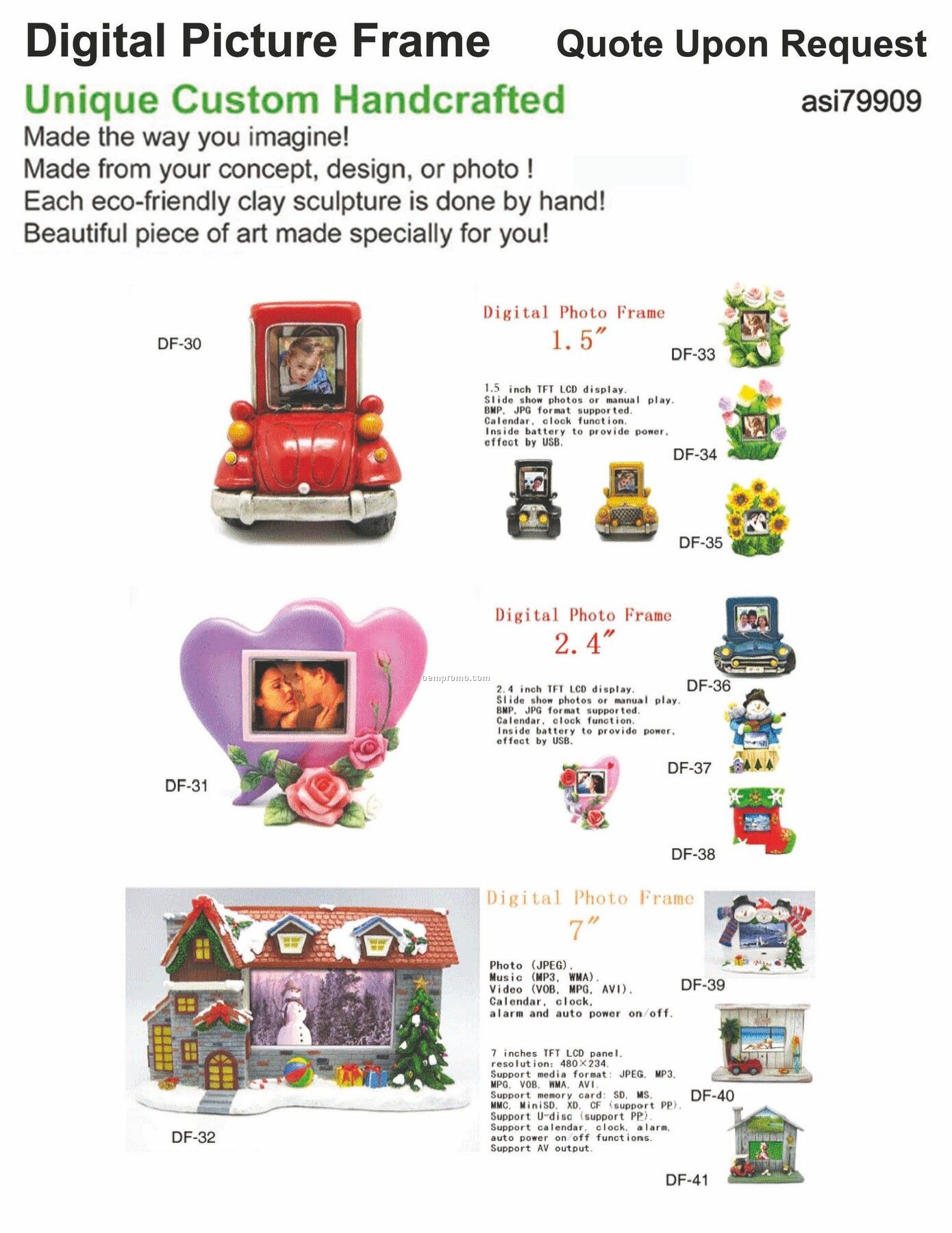 Custom Clay Digital Picture Frame (7" Display)