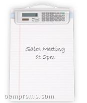 White Clipboard W/Calculator (Printed)