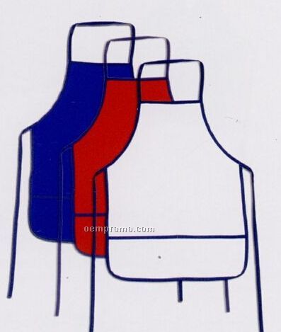 Poly Cotton Bib Apron With Dual 7" High Pockets & Contrast Trim (20"X26")