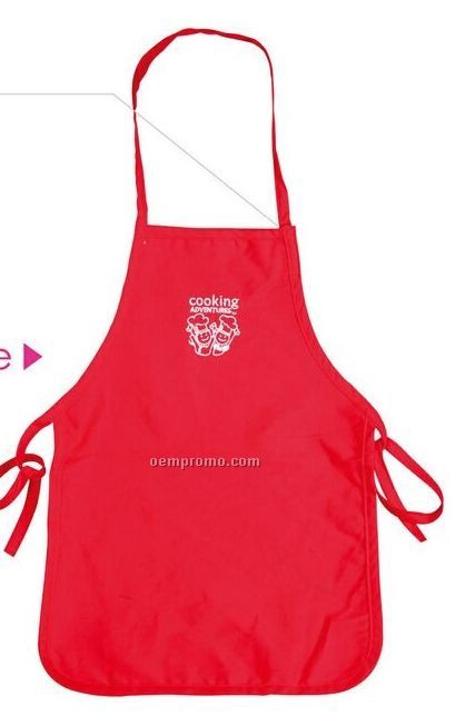 Poly Cotton Twill Kid's Bib Apron W/ Velcro Closure (13"X18")