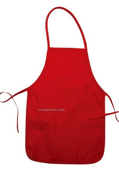 Poly Cotton Twill Kid's Bib Apron W/ Rounded Corners (13"X18")