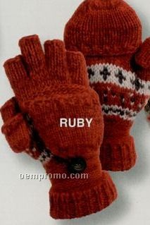 Hand Knit Wool Blend Mittens