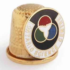 Thimble W/Custom Choice Of Cloisonne Crest