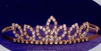1 3/4" Austrian Crystal Rhinestone Leaf Tiara
