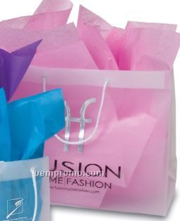 Frosted Clear Plastic Euro Tote Shopping Bag - 4 Mil (19"X6"X16")