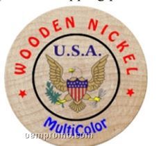 Laser Engraved Wooden Nickels - Multicolored/ Jumbo